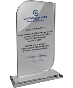 EKT-290-ŞF Şeffaf Kristal Plaket